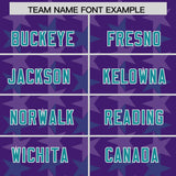 Custom Purple Aqua Personalized All Star Graffiti Pattern Authentic Football Jersey
