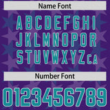 Custom Purple Aqua Personalized All Star Graffiti Pattern Authentic Football Jersey