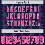 Custom Navy Pink Personalized All Star Graffiti Pattern Authentic Football Jersey