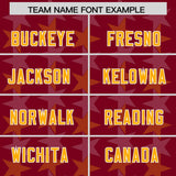Custom Crimson Yellow Personalized All Star Graffiti Pattern Authentic Football Jersey