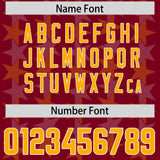 Custom Crimson Yellow Personalized All Star Graffiti Pattern Authentic Football Jersey
