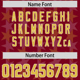 Custom Crimson Gold Personalized All Star Graffiti Pattern Authentic Football Jersey