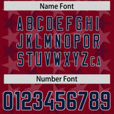 Custom Crimson Navy Personalized All Star Graffiti Pattern Authentic Football Jersey