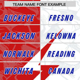 Custom White Red Split Personalized Lightning Pattern Football Jersey