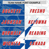 Custom White Royal Split Personalized Lightning Pattern Football Jersey