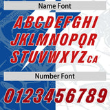 Custom White Royal Split Personalized Lightning Pattern Football Jersey