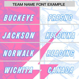 Custom White Pink Split Personalized Lightning Pattern Football Jersey