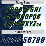 Custom White Navy Split Personalized Lightning Pattern Football Jersey
