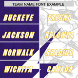 Custom Purple White Split Personalized Lightning Pattern Football Jersey