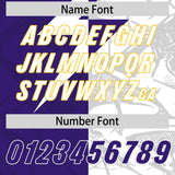 Custom Purple White Split Personalized Lightning Pattern Football Jersey