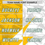 Custom Yellow White Split Personalized Lightning Pattern Football Jersey