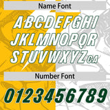 Custom Yellow White Split Personalized Lightning Pattern Football Jersey