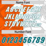 Custom Orange White Split Personalized Lightning Pattern Football Jersey