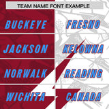 Custom Cardinal White Split Personalized Lightning Pattern Football Jersey