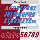 Custom Cardinal White Split Personalized Lightning Pattern Football Jersey