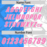 Custom Light Blue White Split Personalized Lightning Pattern Football Jersey