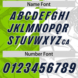 Custom Neon Green White Split Personalized Lightning Pattern Football Jersey