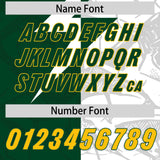 Custom Green White Split Personalized Lightning Pattern Football Jersey