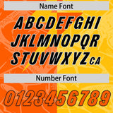 Custom Orange Yellow Split Personalized Lightning Pattern Football Jersey