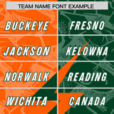 Custom Green Orange Split Personalized Lightning Pattern Football Jersey