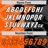 Custom Black Orange Split Personalized Lightning Pattern Football Jersey