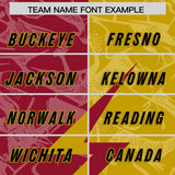 Custom Old Gold Cardinal Split Personalized Lightning Pattern Football Jersey