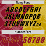 Custom Old Gold Cardinal Split Personalized Lightning Pattern Football Jersey