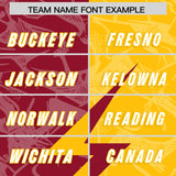 Custom Yellow Cardinal Split Personalized Lightning Pattern Football Jersey