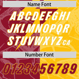 Custom Yellow Cardinal Split Personalized Lightning Pattern Football Jersey