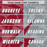 Custom Gray Cardinal Split Personalized Lightning Pattern Football Jersey