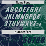 Custom Green Navy Split Personalized Lightning Pattern Football Jersey