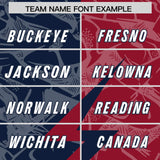 Custom Navy Cardinal Split Personalized Lightning Pattern Football Jersey