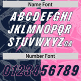 Custom Pink Navy Split Personalized Lightning Pattern Football Jersey