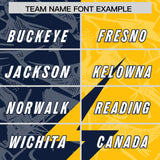 Custom Gold Navy Split Personalized Lightning Pattern Football Jersey