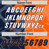 Custom Orange Navy Split Personalized Lightning Pattern Football Jersey