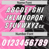 Custom Black Pink Split Personalized Lightning Pattern Football Jersey