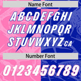 Custom Royal Pink Split Personalized Lightning Pattern Football Jersey