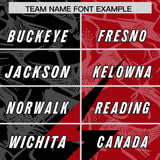 Custom Black Red Split Personalized Lightning Pattern Football Jersey