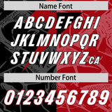 Custom Black Red Split Personalized Lightning Pattern Football Jersey