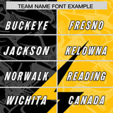 Custom Yellow Black Split Personalized Lightning Pattern Football Jersey