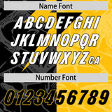 Custom Yellow Black Split Personalized Lightning Pattern Football Jersey