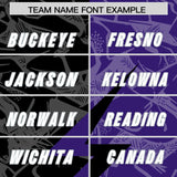 Custom Purple Black Split Personalized Lightning Pattern Football Jersey