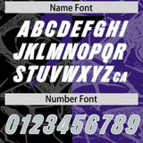 Custom Purple Black Split Personalized Lightning Pattern Football Jersey