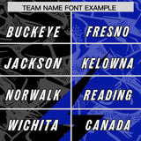 Custom Royal Black Split Personalized Lightning Pattern Football Jersey