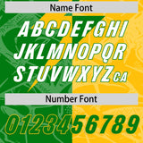 Custom Kelly Green Yellow Split Personalized Lightning Pattern Football Jersey