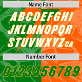 Custom Orange Kelly Green Split Personalized Lightning Pattern Football Jersey