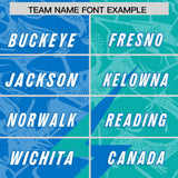 Custom Panther Blue Aqua Split Personalized Lightning Pattern Football Jersey