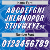 Custom Panther Blue Purple Split Personalized Lightning Pattern Football Jersey