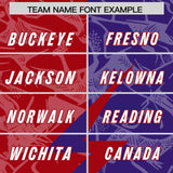 Custom Red Purple Split Personalized Lightning Pattern Football Jersey