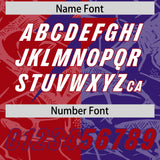 Custom Red Purple Split Personalized Lightning Pattern Football Jersey